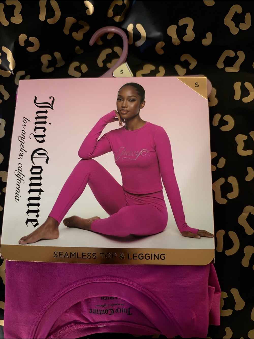 Juicy Couture Seamless Long-Sleeve Top & Leggings Set - Fuchsia